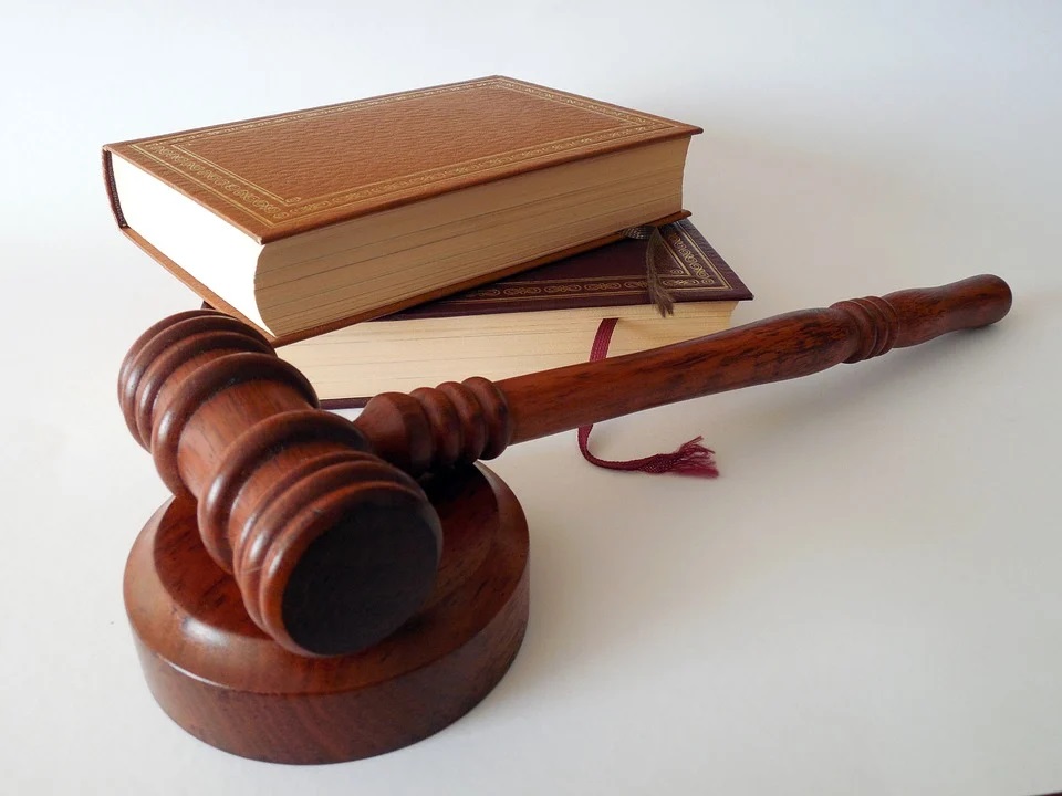 legal books with gavel